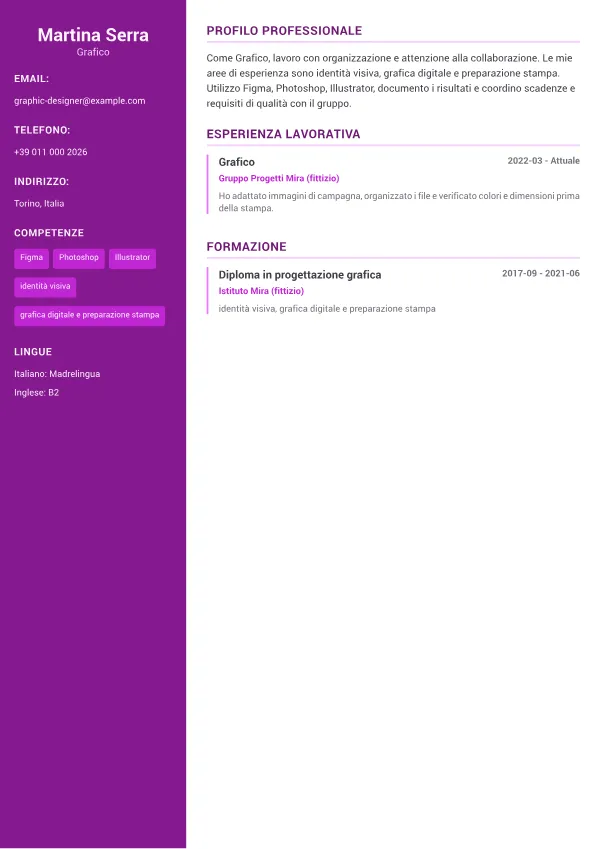 Grafico CV – Accento Creativo