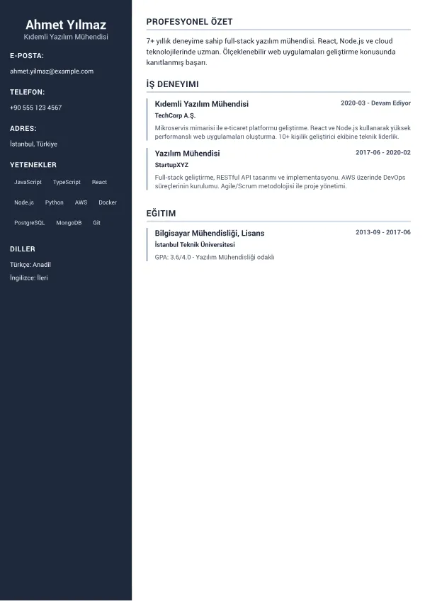 Profesyonel Sidebar